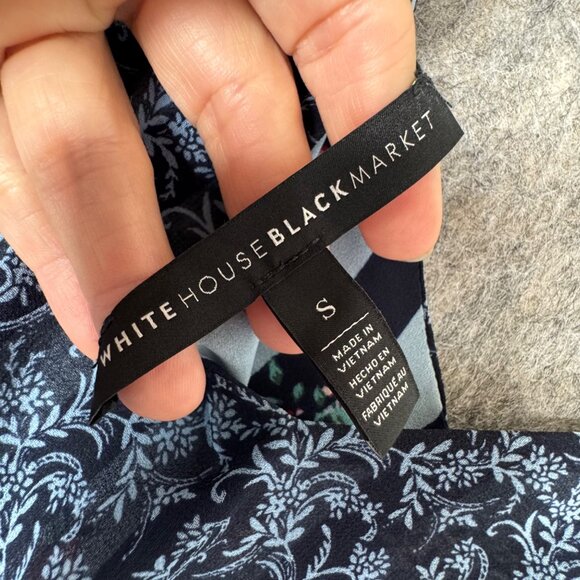 BHWM Reversible Cami Tank Top Blue Floral Stripe Size Small V Neck - Picture 7 of 10